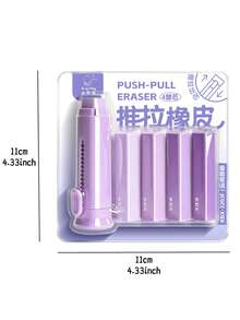 1pc Push-Pull Retractable Eraser, Colorful Sliding Eraser, Triangular Design, Gradient Refills, Ideal Learning Stationery For Students Back To School Classroom Supplies - Eraser - View 5