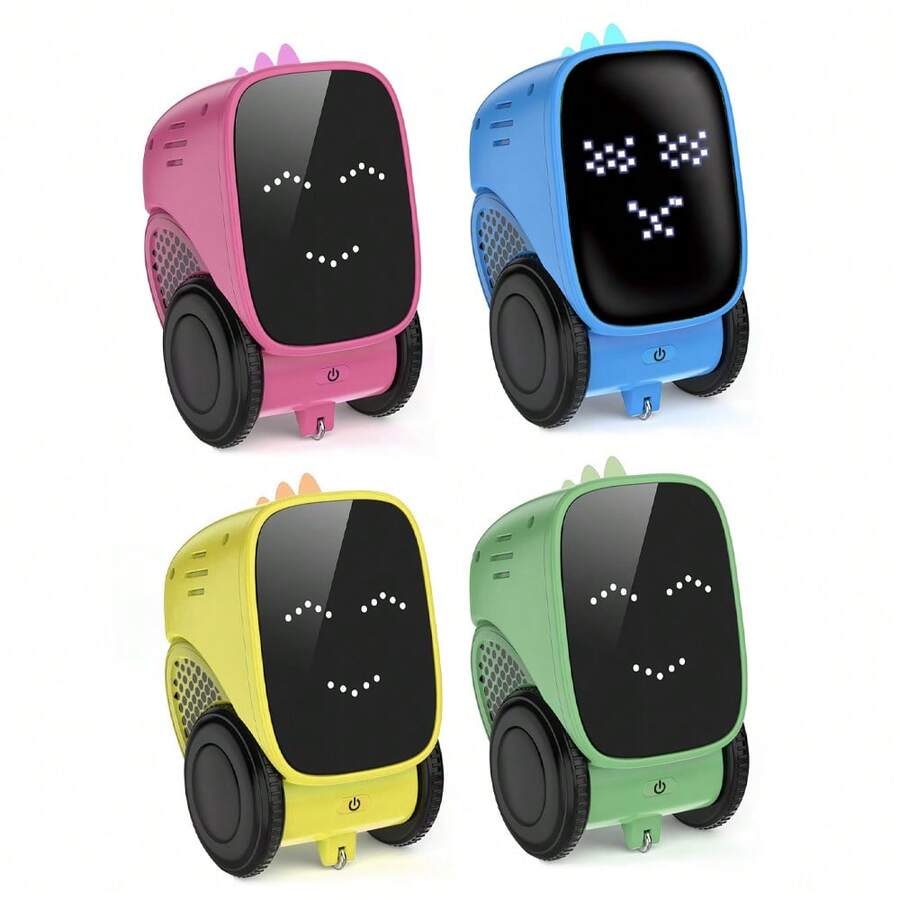 1pc Intelligent Programmable Remote Control Robot Toy, Robot Toy, Children's Toy, Rechargeable Remote Control Robot With Automatic Demo, Dancing Moves, Music, Flashing LED Eyes, Multiple Functions To Choose From, Various Expressions, Popular Children's Gift, USB Rechargeable Lithium Battery Interactive Smart Robot Toy