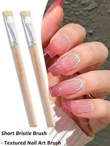 10/5/3/2/1pcs Textured Nail Brush - Short Head Stiff Bristle Brush, Suitable For Nail Art Design, Creating 3D Line Patterns, And Cleaning Gel Brushes Used In Nail Salons. DIY Nail Art Supplies And Tools. - Multicolor - View 4