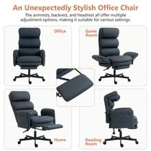 Adjustable Office Chair With High Backrest And Footrest, Load Capacity Up To 227 Kg, Ergonomic Executive Chair With Adjustable Armrests And Headrest, Suitable For Home Office, Gaming And Relaxation - Black - View 9