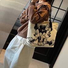 1 chiếc túi đeo vai kiểu chuột Mickey của Disney, túi vải canvas hoạt hình, túi đựng đồ đi học và đi làm. - Hình chữ nhật - Xem 3