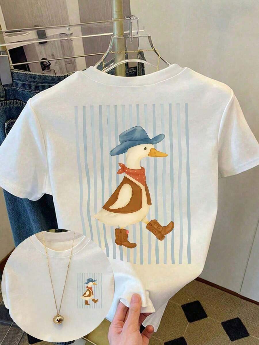 Bohemian Style, Bohemian Style, Women's T-Shirt, Short-Sleeved Graphic Tee, Casual Street Style, Cute Summer Top, Casual Summer Style, Casual Summer Style - 白色 3 - 查看 1