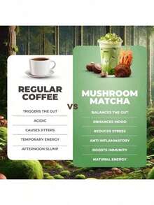 Mushroom Matcha – 6 Adaptogenic Mushrooms + Ceremonial-Grade Japanese Matcha For Energy, Focus, Immunity & Skin Health |     Organic |     60 Servings2025 - 2 - Xem 4