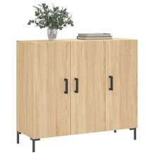 vidaXL Sideboard Sonoma-Eiche 90x34x80 cm Holzwerkstoff - Braun - Übersicht 3