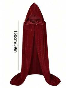 Velvet Hooded Cloak, Adult Wizard Cloak, Unisex, Essential For Vampire And Witch Costumes, Ideal For Halloween And Christmas Parties, Easy To Wear And Store, Perfect Holiday Gift - Multicolor - View 18