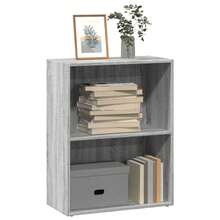 vidaXL Bücherregal Grau Sonoma 60x30x77 cm Holzwerkstoff - Grau - Übersicht 1