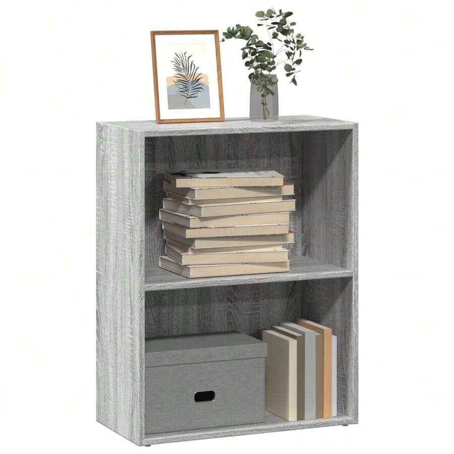 vidaXL Bücherregal Grau Sonoma 60x30x77 cm Holzwerkstoff - Grau - Übersicht 1