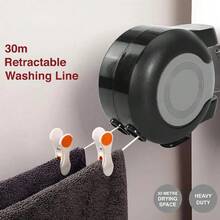 30m Retractable Clothes Reel Double Washing Line Wall Mounted Outdoor Drying Hot - RMC0581 - View 10