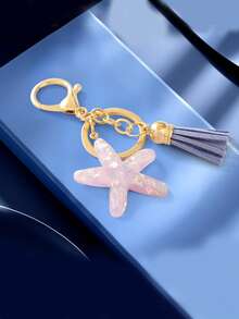 Yogodlns Beautiful Mermaid Starfish Shell Keychain Key Ring Women Girls Handbag Charm DIY Jewelry Gift Accessory Ocean Series Shell Starfish Keychain - Multicolor - View 14