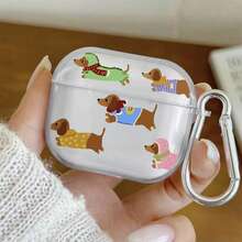 Ốp bảo vệ Apple hình chó Dachshund dễ thương, vỏ mềm trong suốt có móc, chống trầy xước và rơi vỡ, kiểu dáng độc đáo, tương thích với Apple 1/2/3 Pro, vỏ mềm chống va đập. - Nhiều màu - Xem 2