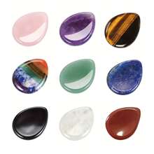2PCS Mixed Natural Crystal Worry Stones, Polished Tumbled Stones For Home Decor & Energy Healing - Multicolor - View 9