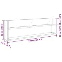 vidaXL Magazinregal 2 pcs Altholz 100 x 12 x 30 cm Holzwerkstoff - Braun - Übersicht 11