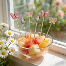 10/20pcs Colorful Butterfly Shaped Decorative Fruit Picks, Food Picks, Suitable For Appetizers, Desserts, Cakes, Cupcakes, Fruit Platters, Party Supplies For Birthday Parties, Weddings, Picnics And Garden Parties - Butterfly Mixed Pack - View 4