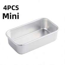 1/2/4pcs Aluminum Cake Baking Molds, Mini Bread Baking Molds, Small Cheesecake Boxes, Baking Tools, Rectangular Toast Boxes, Heat-Resistant And Easy To Clean, Suitable For Making Cheesecake, Brownies And Bread, Holiday Baking Tools - Multicolor - View 13