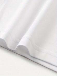 Camiseta de cuello redondo de manga corta con estampado de cangrejo, estilo minimalista adecuado para primavera, verano y otoño, ocio al aire libre, color blanco - Blanco - Ver 5