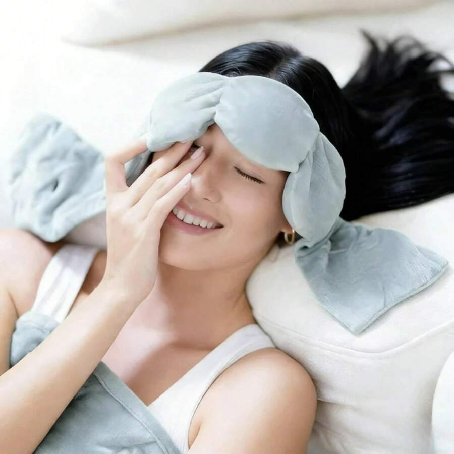 Weighted Eyemask For Deep Sleep 100% Blackout Strap-Free Design Calming Eye Cover For Side-Sleeping Comfortable For Eyes - Purple - 查看 1