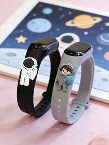 2pcs Kids' Space Series LED Digital Watch Bracelet, Displays Time, Date, Stopwatch, Suitable For Back To School, Birthday, Christmas And Other Occasions - Multicolor - View 3