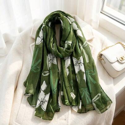 1pc Women's Bali Chiffon Fashion Casual Lightweight Decorative Soft Shawl Scarf, Suitable For Daily Outerwear, Decoration, Travel And Photography