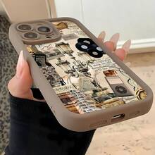 Collage romántico vintage sepia con temática de Hamletfunda de teléfono Fundas compatibles con ,Apple,VIVO,OPPO,,, y Honor.Fabricadas en silicona TPU,ofrecen protección contra golpes y caídas. - Marrón - Ver 5