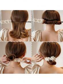 1 chiếc dụng cụ tạo búi tóc hoa bằng vải chiffon, dụng cụ tạo búi tóc hoa, dụng cụ tạo kiểu búi tóc hoa, dụng cụ búi tóc rối, phụ kiện tóc, dụng cụ tạo kiểu búi tóc bông xốp. - nhiều màu - Xem 3