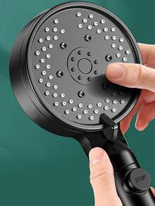 Handheld Shower Head With Filter, 1.5m Stainless Steel Hose, 6 Spray Modes, Water-Saving High Pressure Shower Head, Suitable For Home, Hotel And Rental Bathroom Accessories - Black - View 10