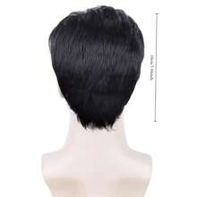A Men's Black Business Haircut Wig With Short Hair, Neat And Trimmed To Shape The Head. The Textured Hair Is Fluffy And Natural, With A Confident And Stable Temperament. It Is Easy To Maintain And Style, Suitable For Daily Commuting And Business Occasions, And Can Easily Create A Mature And Handsome Image - A - View 3