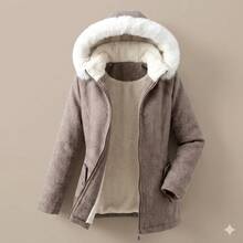 Women's Reversible Parka With Fleece Lining And Removable Hood - 鏽棕色 - 查看 1