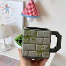 Cốc sứ 3D hình Creeper trong Minecraft, cốc nước dung tích lớn với tay cầm sáng tạo hình gạch đá pixel, cốc cà phê để bàn chủ đề game, món quà thiết thực cho game thủ. - Nhiều màu - Xem 9
