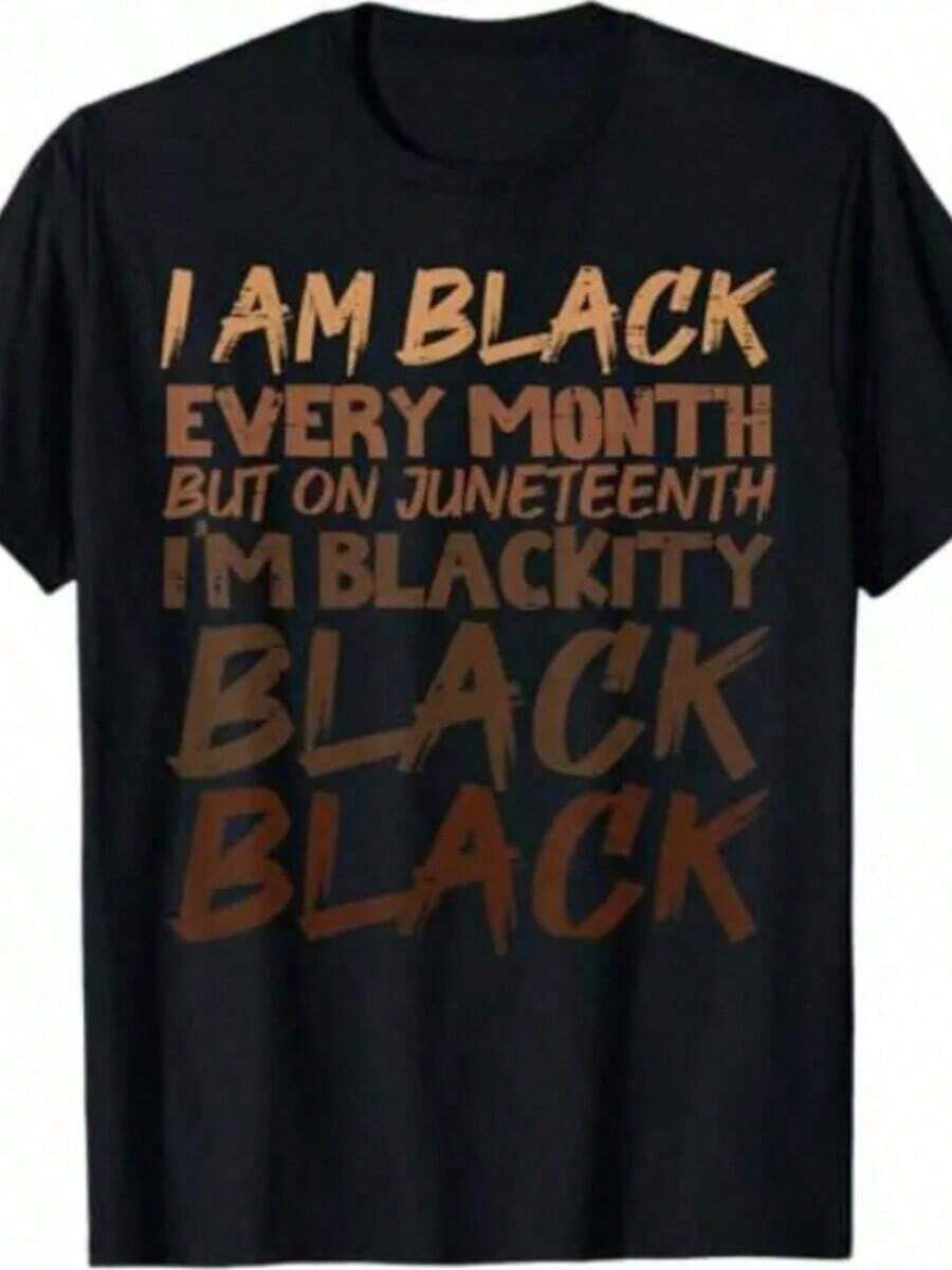 Camiseta 100% Algodón "Soy Negro Cada Mes" Juneteenth Blackity para Hombres, Mujeres y Niños, Tallas S-5XL ZPHS - Negro - Ver 1