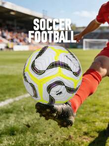1pc Adult Competition Soccer Ball, Youth Student Training Soccer Ball, Durable, Wear-Resistant, Suitable For Outdoor Sports On Field, Beach, Grass, Cement And More - Multicolor - View 6