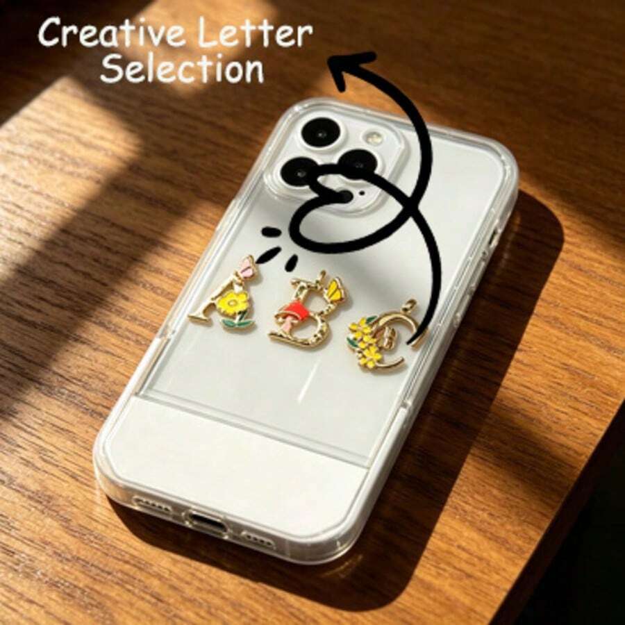 Husă de telefon personalizată, husă de telefon cu text personalizat și suport, design floral cu litere, potrivită ca și cadou pentru cupluri, copii, familie, părinți, prieteni, profesioniști - Multicolor - Vizualizare 1