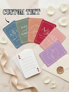 Bộ bài cưới cá nhân hóa và sổ lưu niệm thay thế, bài poker khắc tên riêng, quà tặng cưới tối giản, thiết kế chữ cái đầu. - Nhiều màu - Xem 2