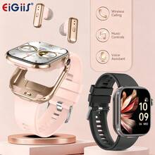 Smart Watches For Women Men With Earbuds 2.02" Big Screen Outdoor Smartwatch Fitness Tracker With Sleep Monitor 300mAh Big Battery Waterproof Smartwatch Answer/Make Calls For Phone Android - 查看 2