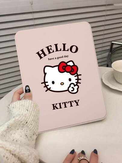 SANRIO Hello Kitty 360°旋转保护套带支架，可爱粉色保护套，适用于iPad Pro 11/Air 5/4/10/10/9/8/7，防震超薄，适合女孩/女性