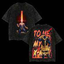 2026 Men's Washed Streetwear Brand Has Launched An Oversized T-Shirt Featuring Invincible Comic Character Designs And Text. This Casual Outfit Is An I - 黑色1 - 查看 9