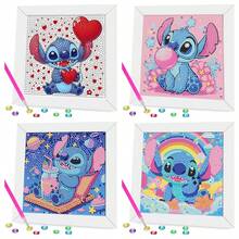 Panini Lilo & Stitch 主題鑽石畫收藏套裝，DIY 全圓鑽石藝術含框，多款可愛設計適合初學者，室內裝飾與節日禮物 - 套裝 - 查看 1
