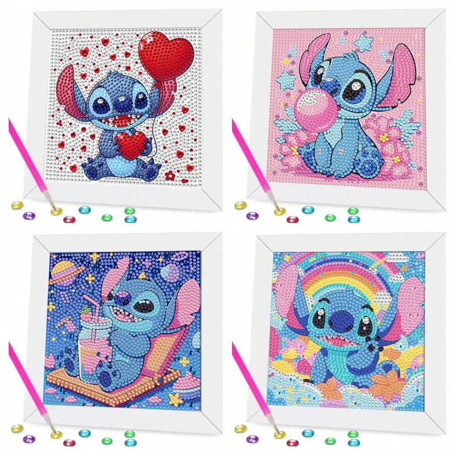 Panini Lilo & Stitch 主題鑽石畫收藏套裝,DIY 全圓鑽石藝術含框,多款可愛設計適合初學者,室內裝飾與節日禮物 - 套裝 - 查看 1