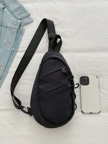 Túi đeo ngực, túi đeo hông, túi đựng điện thoại bằng nylon màu đen, túi quà tặng cho học sinh. - màu đen - Xem 3