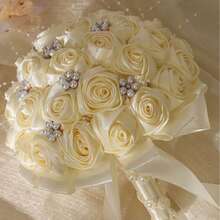 Ramo de novia para ceremonia de boda, flores de perlas artificiales - Multicolor - Ver 2