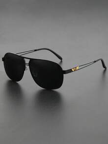 1 Paar neue Herren-Sonnenbrillen mit polarisierten Gläsern, klassischer Hohldesign-Rahmen mit Adlerflügel-Motiv, Fahr- und Sonnenschutzbrille, Großhandel - Verschiedenfarbig - Übersicht 5