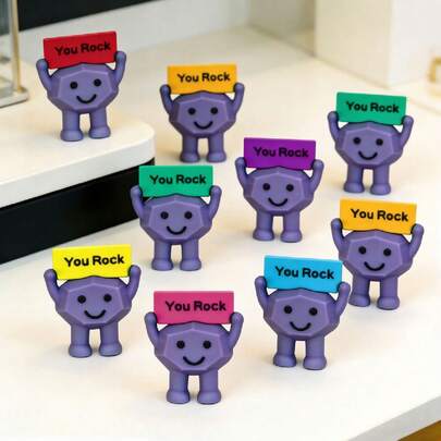 6pcs Mini "You're Awesome" Inspirational Decorative Figurines, Suitable As Motivational Birthday Gifts For Colleagues, Employees And Teachers, Also Can Be Used As Christmas Decorations And Graduation Gifts