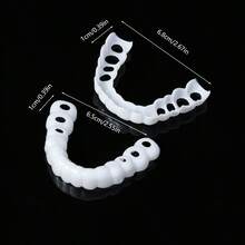 4pcs/Set New Comfortable Fit Upper And Lower Teeth Decorative Accessories, Suitable For Men And Women For Daily, Party And Vacation Use - White - View 4