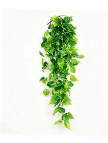4 piezas de plantas colgantes artificiales, helecho persa falso, suculenta, vid de Mandeville, enredaderas de pothos siempre verdes, decoración del hogar para pared, balcón, jardín, interior y exterior - Verde - Ver 14