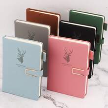 A5 Faux Leather Notebook, Hard Cover With Magnetic Closure - Ideal For Business Meetings And University Studies | Student Diary Stationery - One Size - View 7