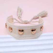 1pc Rivet Heart Bohemian Bracelet - Beige - View 2