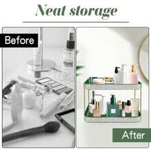Yivaiks - Organizador y almacenamiento de mostrador de baño organizador de cambiador cosméticos para el cuidado de la piel organizador de estante de maquillaje para cambiador 2 niveles verde - Verde gema - Ver 7
