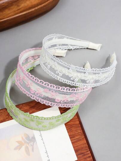 1pc Cute Lace Trim Headband, Wide Hair Hoop, Sweet Fresh Photography Headband, Versatile Adorable Sweet Daily Wear Hair Accessory