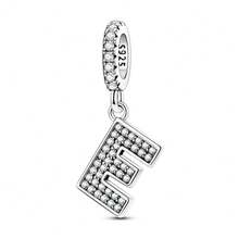 1 S925 Sterling Silver Pendant Featuring 26 Letters With Zirconia Accents; Original, Personalized Initial Design; Versatile Pendant Chain Suitable For Both Bracelets And Necklaces; DIY Jewelry-Making Accessory; Offers A Touch Of Luxury And Sparkle, Perfect For Both Crafting Projects And Everyday Wear - Silver - View 34