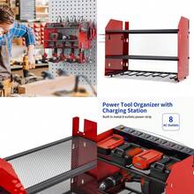 Heavy Duty Power Tool Organizer Drill Holder Wall Mount Power Tool Storage Rack - A - Ver 2