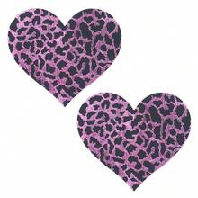 12/6/2pcs Rhinestone Dusty Pink Leopard Bow Breast Petals, Self-Adhesive Nipple Covers, Breathable Sexy Invisible Bra Pasties, Waterproof Sweat-Resistant Swimwear Nipple Covers, Beach Essentials, Pool Float - Multicolor - View 7
